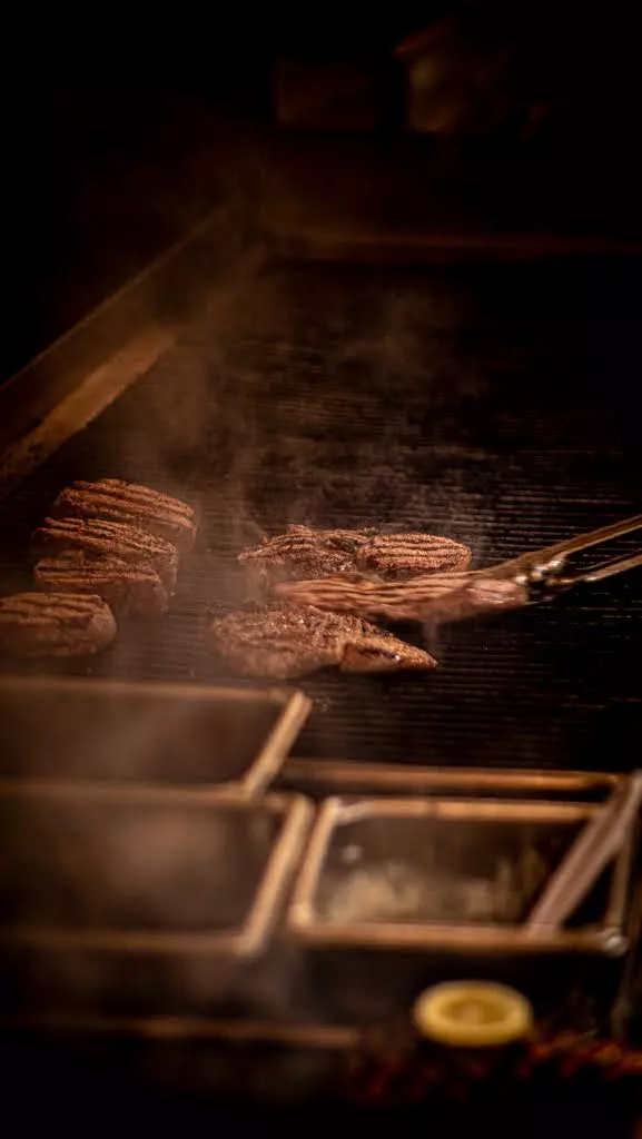 steaks on grill