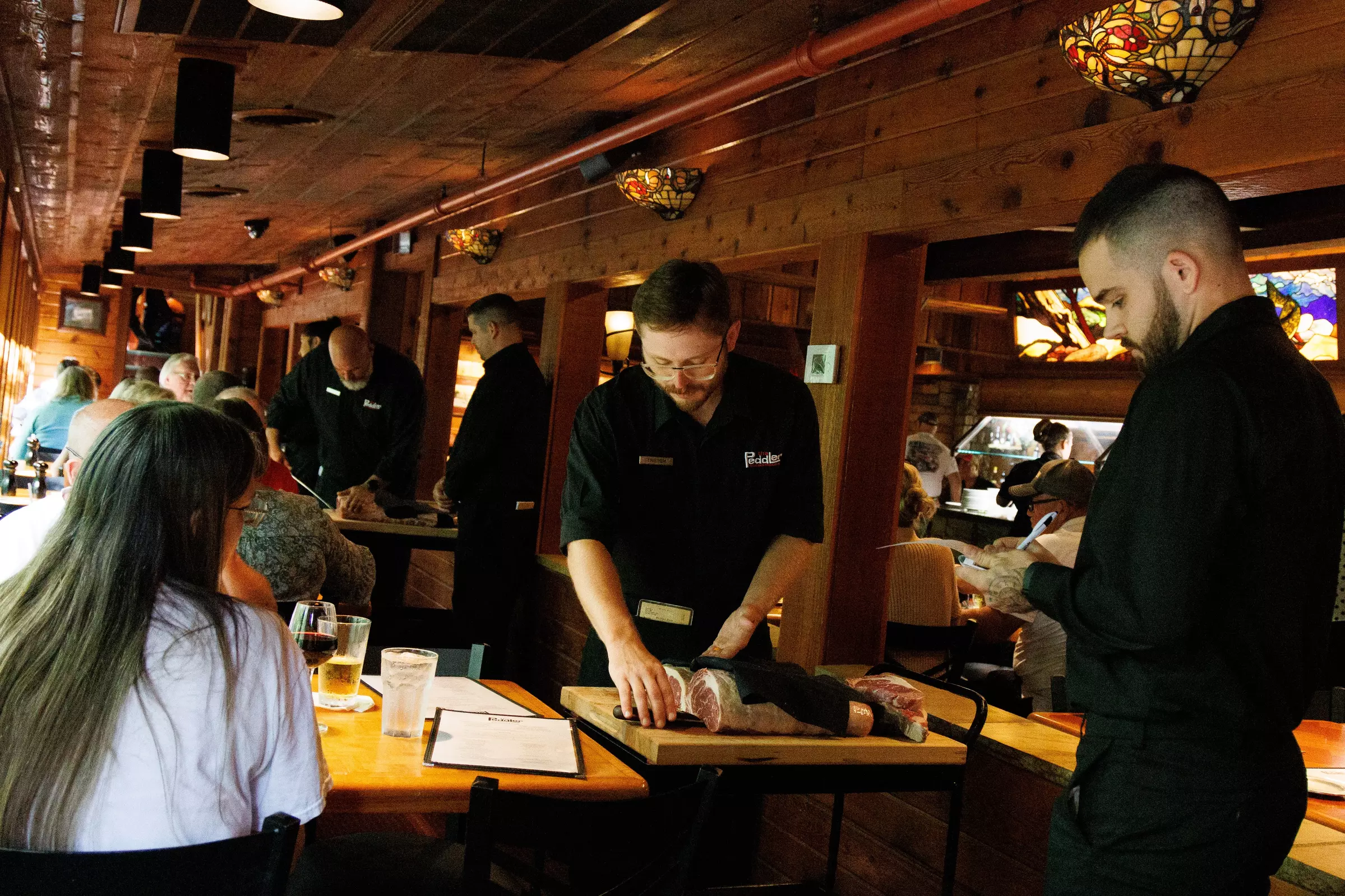 cutting steaks to order tableside