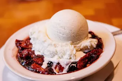 Hot Blackberry Cobbler at The Peddler Steakhouse in Gatlinburg TN