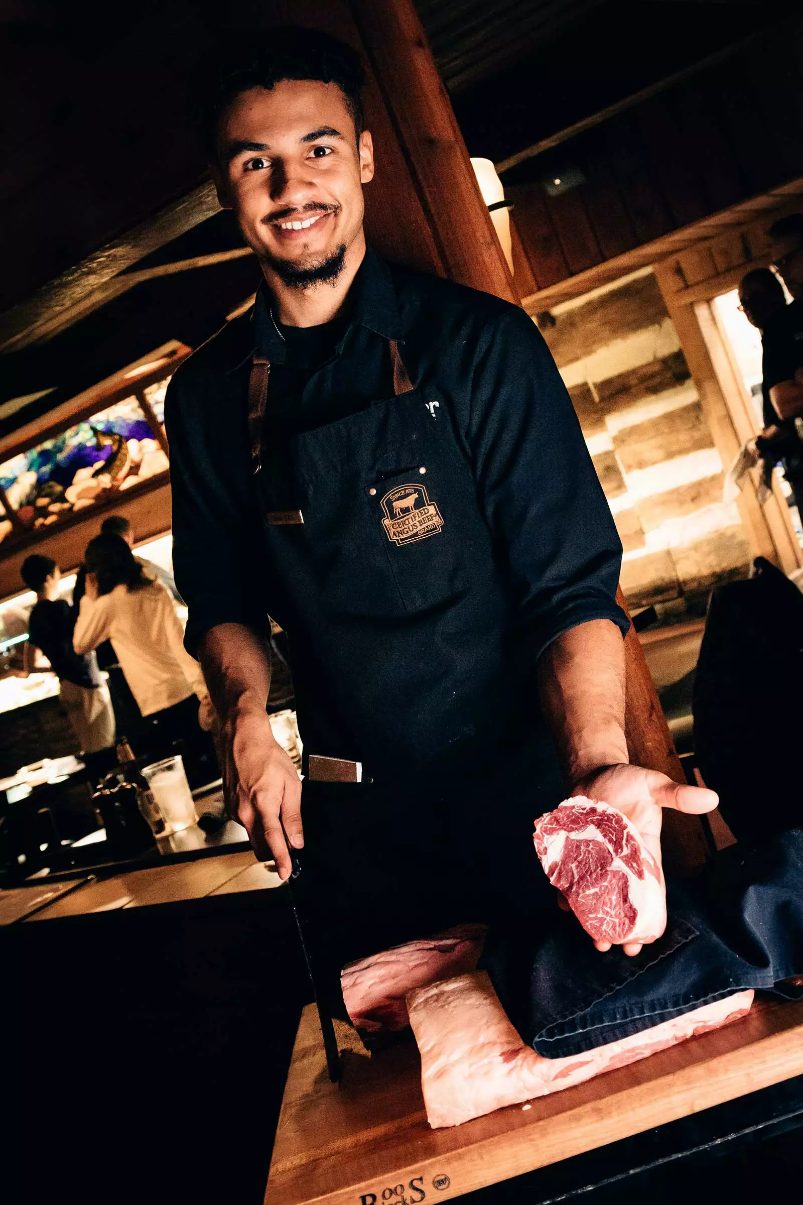 steak peddler showing freshly cut steak