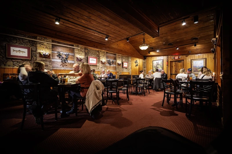 families eating in The Peddler dining room