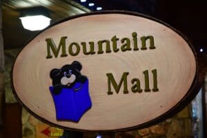 The Mountain Mall sign in Gatlinburg 